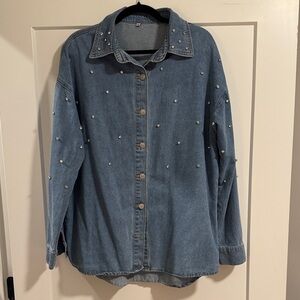 Oversize Studded Denim Shirt